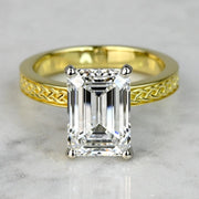 2.50 CT Emerald Cut Lab Grown Diamond Engagement Ring Mapple Gems